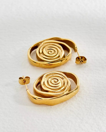 SPIRAL EMBRACE LUXE SET In Solid Non-Tarnish Stainless Steel With 18K Gold-Plate