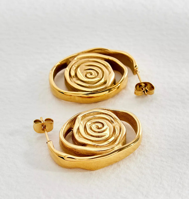 SPIRAL EMBRACE LUXE SET In Solid Non-Tarnish Stainless Steel With 18K Gold-Plate