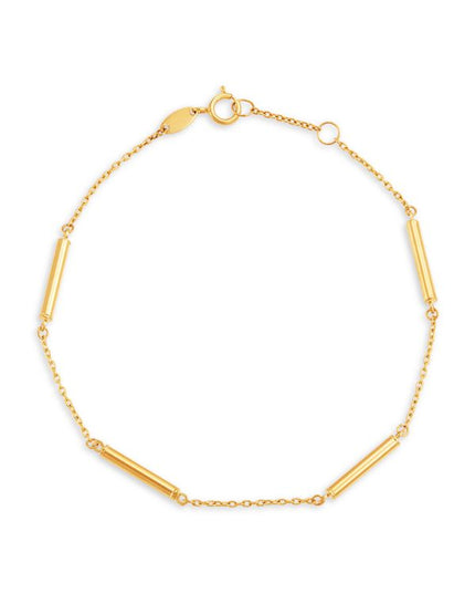 MINIMALIST GOLD BAR CHAIN - NECKLACE In Solid Non-Tarnish Stainless Steel With 18K Gold-Plate