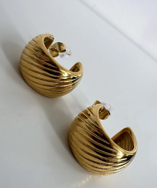 LUNAR EMBRACE EARRINGS In Solid Non-Tarnish Stainless Steel With 18K Gold-Plate