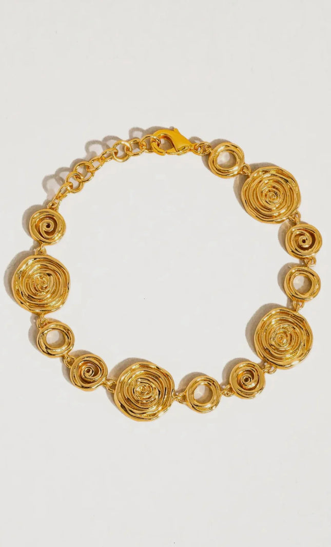 Luxe Canvas - Versace-style Inspired Coin Medallion Bracelet In Solid Stainless Steel With 18K Gold-Plate
