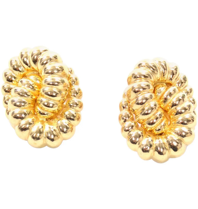 GOLDEN SERPENTINE VINTAGE DIOR EARRINGS In Solid Stainless Steel With 18K Gold-Plate