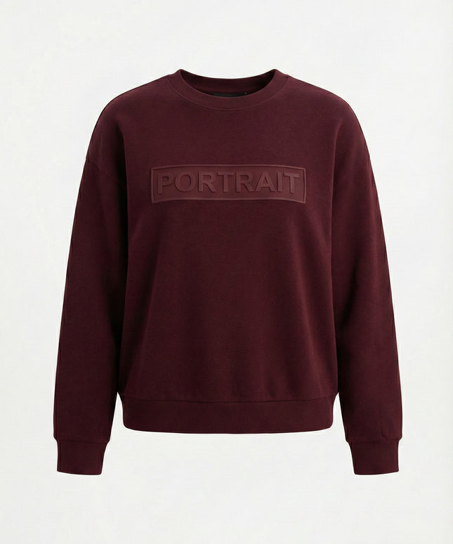 PORTRAIT Embossed Signature Sweatshirt – Burgundy