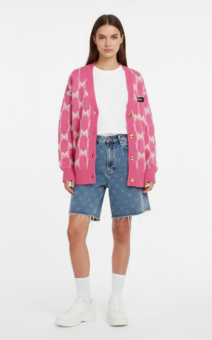 The PM Bubblegum Monogram Cardigan