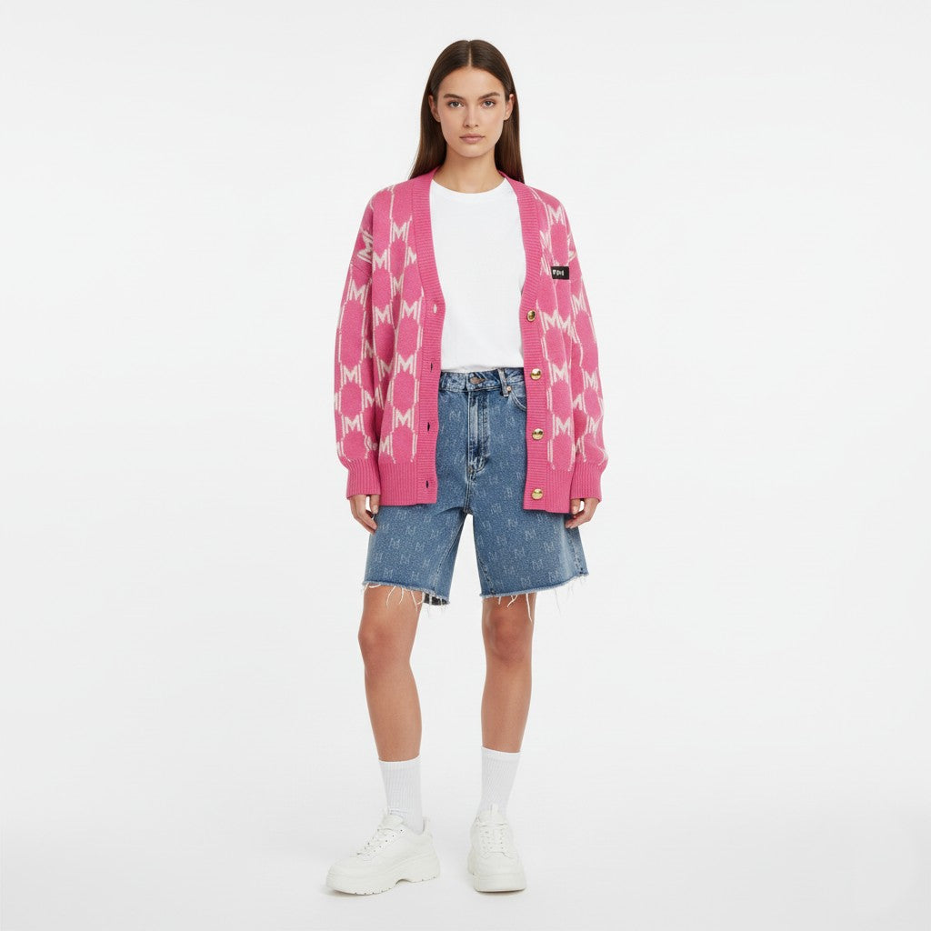 The PM Bubblegum Monogram Cardigan