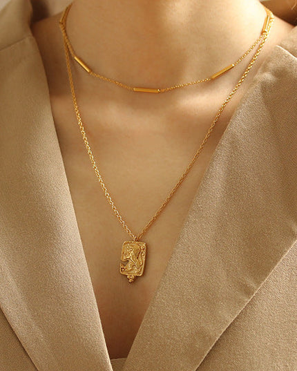 MINIMALIST GOLD BAR CHAIN - NECKLACE In Solid Non-Tarnish Stainless Steel With 18K Gold-Plate