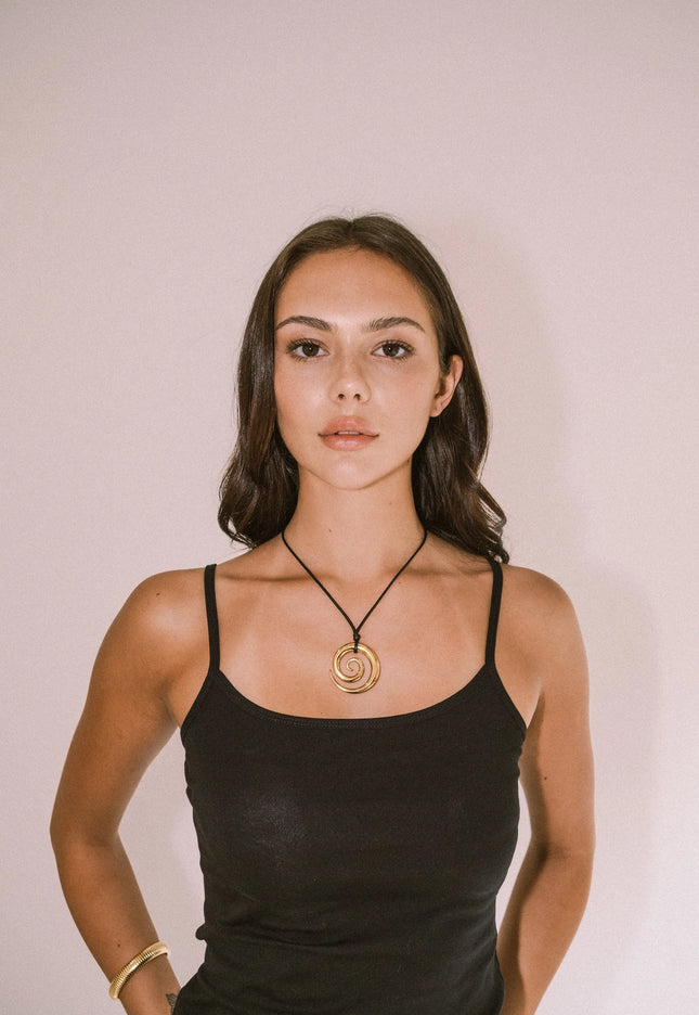ETERNAL SPIRAL NECKLACE In Solid Non-Tarnish Stainless Steel With 18K Gold-Plate
