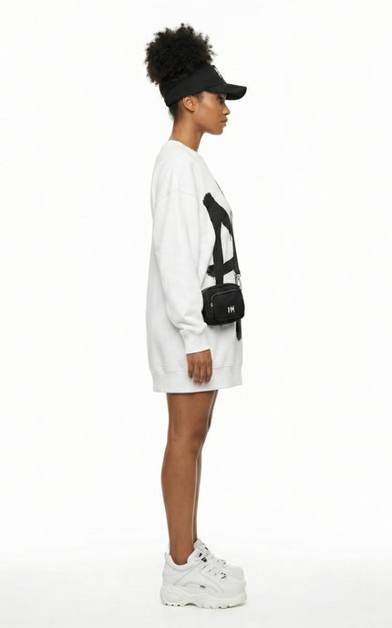 Oversized Brushstroke Sweatshirt Dress