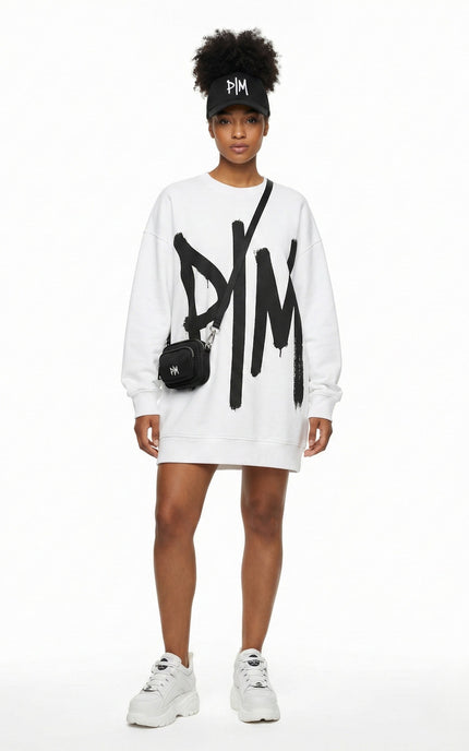Oversized Brushstroke Sweatshirt Dress