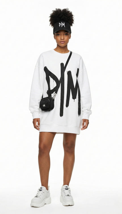 Oversized Brushstroke Sweatshirt Dress