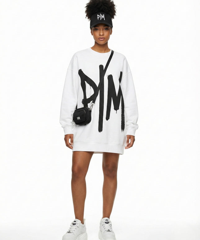 Oversized Brushstroke Sweatshirt Dress