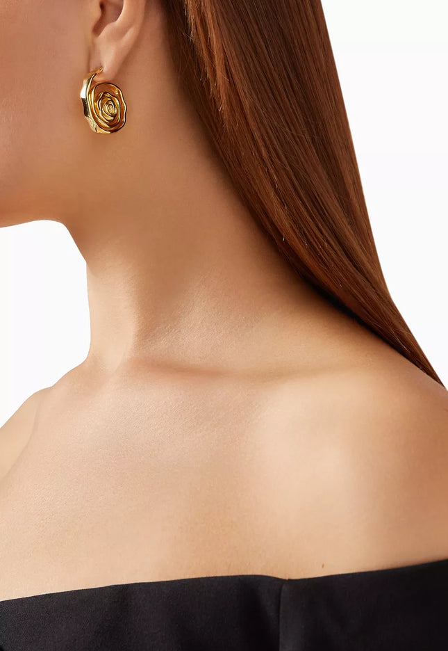 Golden Aura Luxe Spin Earrings – Spin Your Energy Into Art - In Solid Stainless Steel 18K Gold-Plate