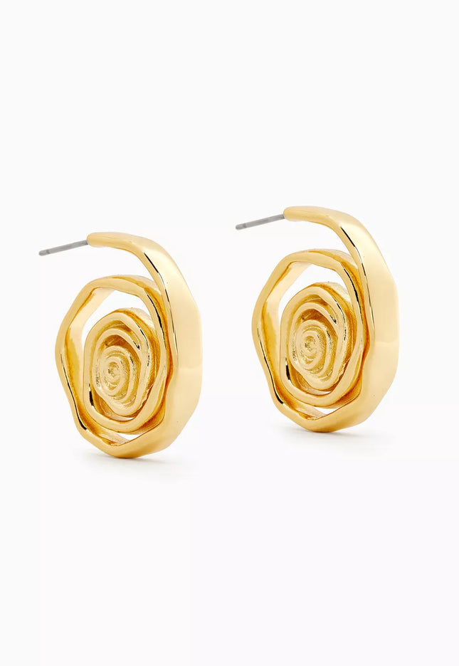 Golden Aura Luxe Spin Earrings – Spin Your Energy Into Art - In Solid Stainless Steel 18K Gold-Plate