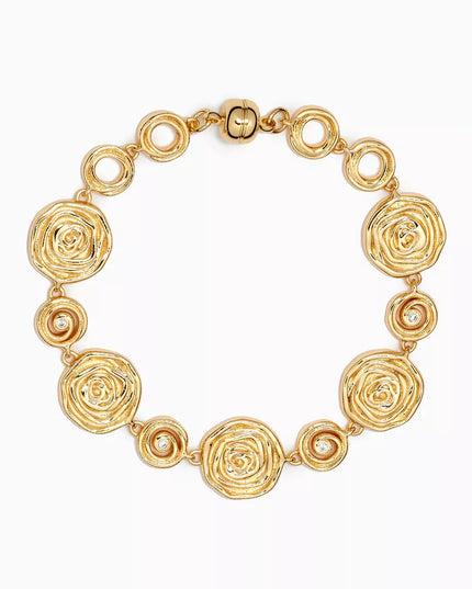 Luxe Canvas - Versace-style Inspired Coin Medallion Necklace In Solid Stainless Steel With 18K Gold-Plate