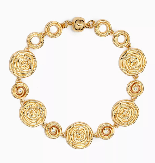 Luxe Canvas - Versace-style Inspired Coin Medallion Bracelet In Solid Stainless Steel With 18K Gold-Plate