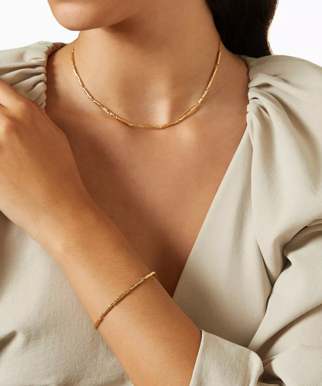 MINIMALIST GOLD BAR CHAIN - NECKLACE In Solid Non-Tarnish Stainless Steel With 18K Gold-Plate