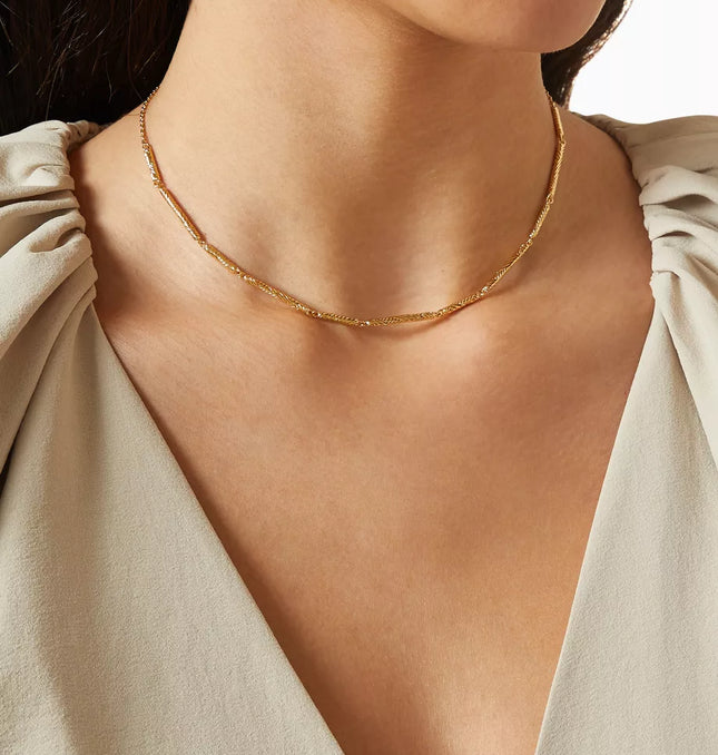 MINIMALIST GOLD BAR CHAIN - NECKLACE In Solid Non-Tarnish Stainless Steel With 18K Gold-Plate