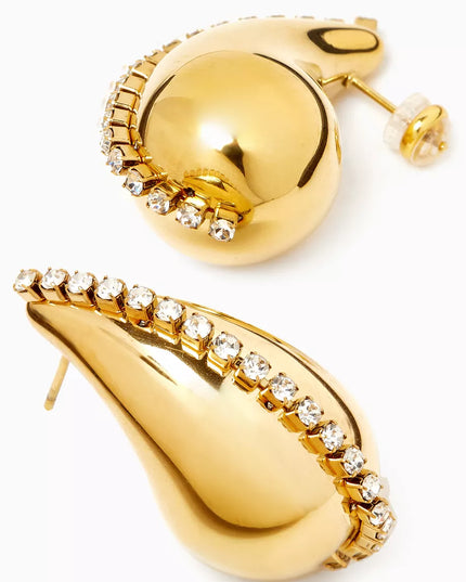 Starlit Teardrop Earrings – Where Elegance Meets Emotion In Solid Stainless Steel 18K Gold-Plate