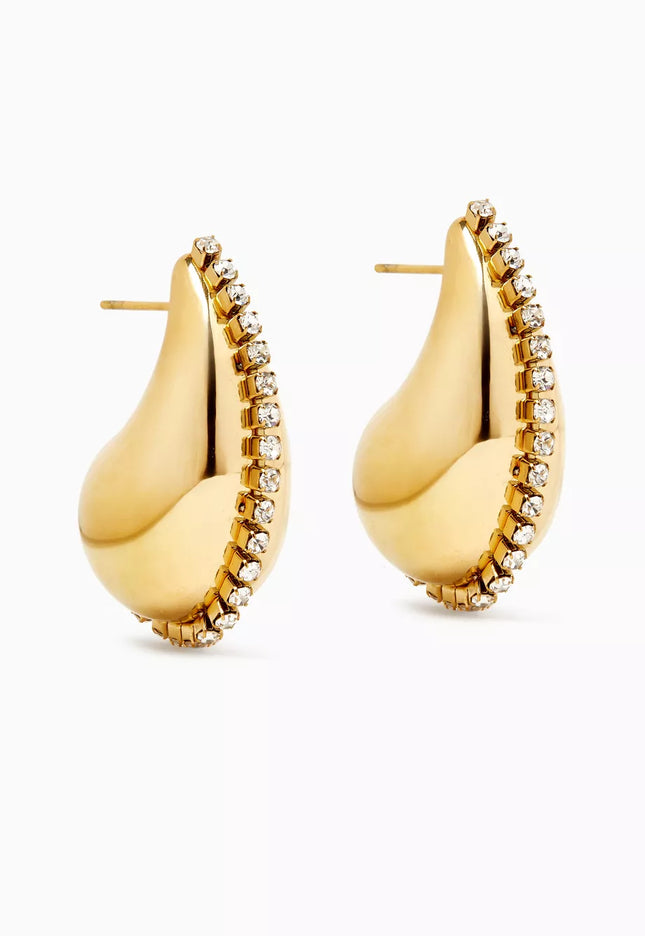 Starlit Teardrop Earrings – Where Elegance Meets Emotion In Solid Stainless Steel 18K Gold-Plate