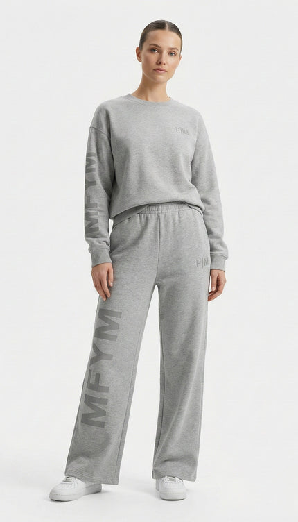 PORTRAIT MOOD MFYM Wide-Leg Lounge Set – Cloud Grey