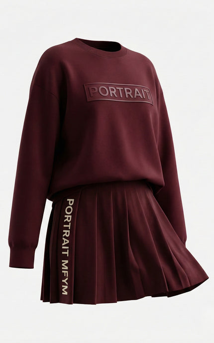 PORTRAIT Embossed Signature Sweatshirt – Burgundy