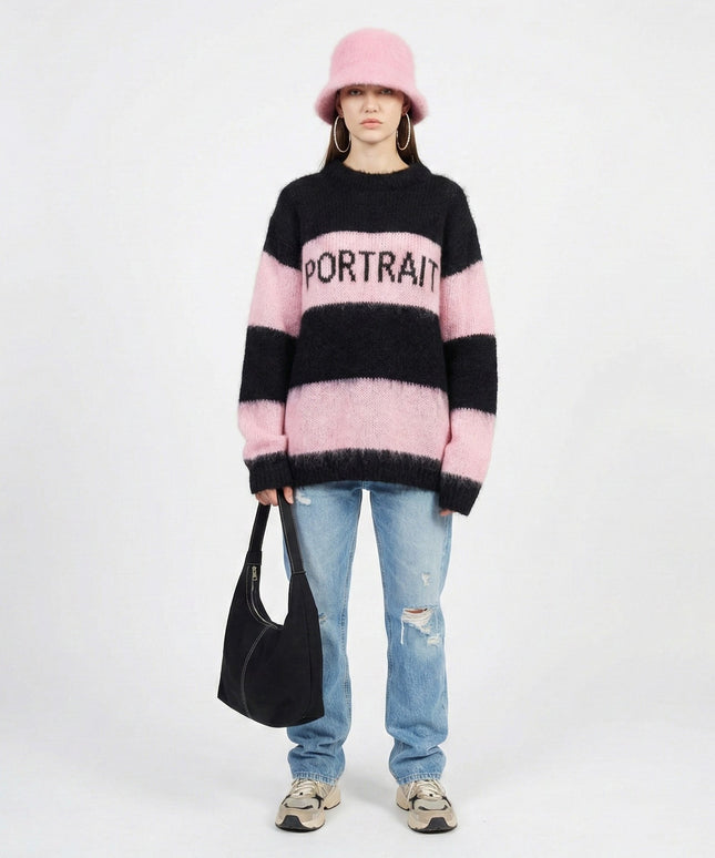PORTRAIT MOOD — Pink & Noir Mohair Collector Sweater