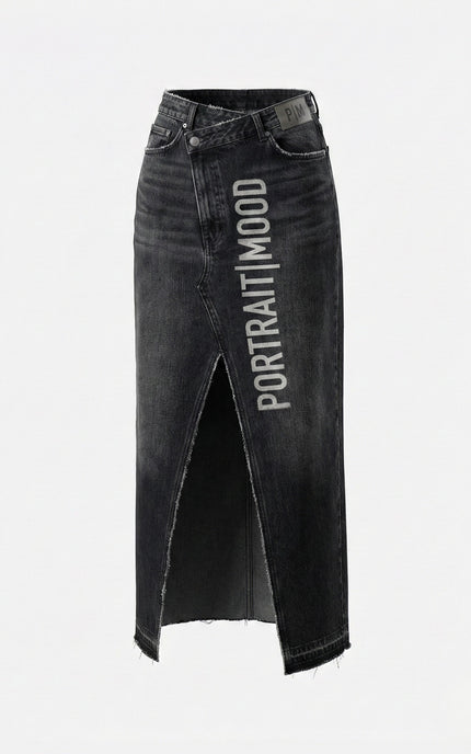 PORTRAIT MOOD Signature Denim Slit Skirt