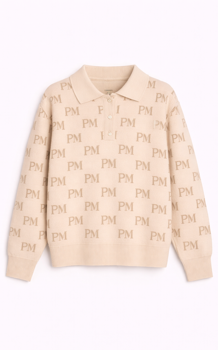 The PM Sandstone Long-Sleeve Knit Polo