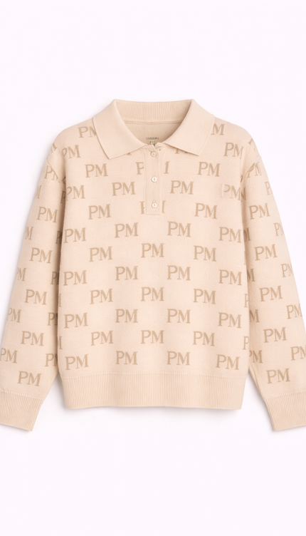 The PM Sandstone Long-Sleeve Knit Polo