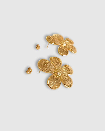 GOLDEN BLOSSOM LUXE EARRINGS Made In Solid Non-Tarnish Stainless Steel With 18K Gold-Plate