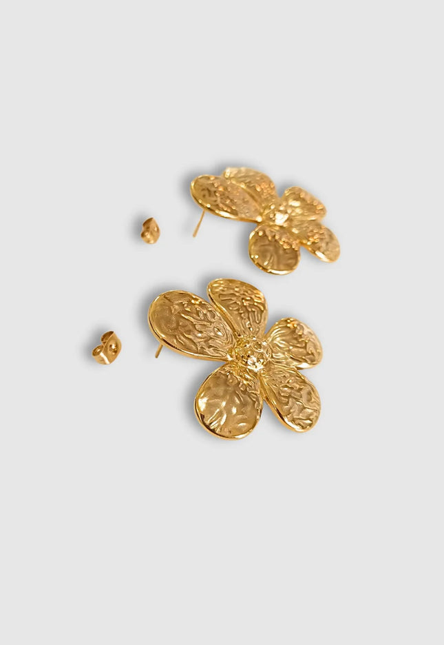 GOLDEN BLOSSOM LUXE EARRINGS Made In Solid Non-Tarnish Stainless Steel With 18K Gold-Plate
