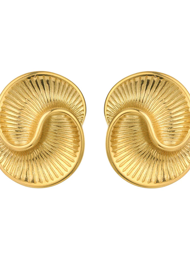 Solar Flow Luxe Earrings – Golden Light in Motion