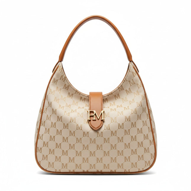 M-SIGNATURE Belladonna Hobo – Cream Monogram