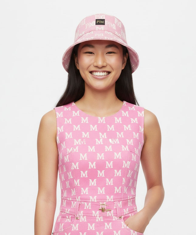 The PM Bubblegum Monogram Bucket Hat