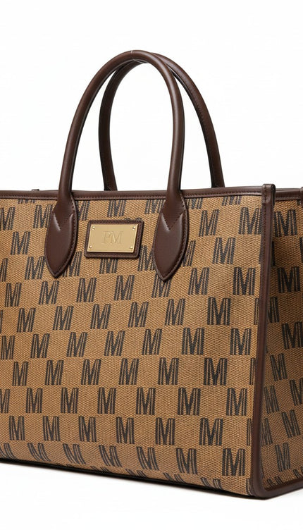 M-SIGNATURE Sandstone Monogram Hobo