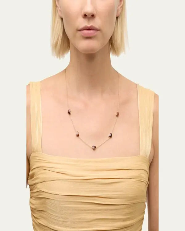 Eternal Love Necklace – A Chain of Hearts in Gold & Crimson