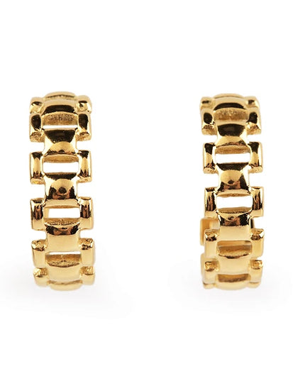 CLASSIC FRENCH LUXE HOOPS  In Solid Stainless Steel 18K Gold-Plate