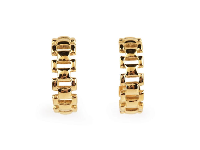 CLASSIC FRENCH LUXE HOOPS  In Solid Stainless Steel 18K Gold-Plate