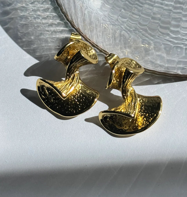 LUNAR ARC LUXE EARRINGS In Solid Stainless Steel 18K Gold-Plate
