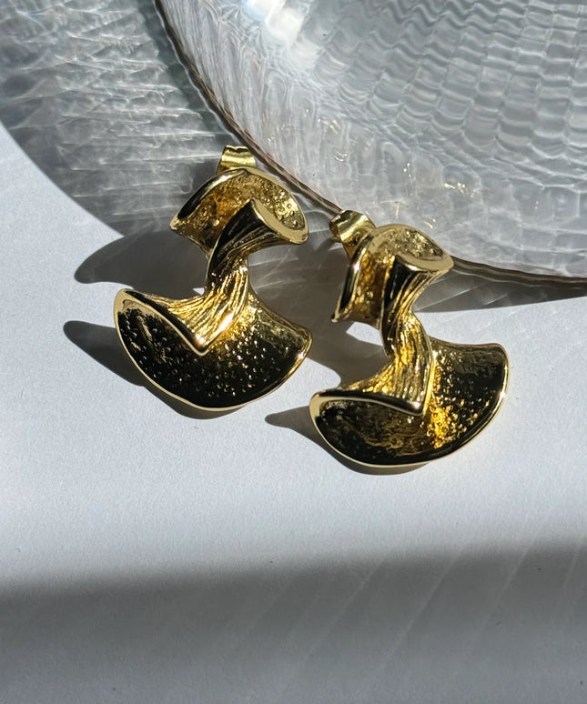 LUNAR ARC LUXE EARRINGS In Solid Stainless Steel 18K Gold-Plate
