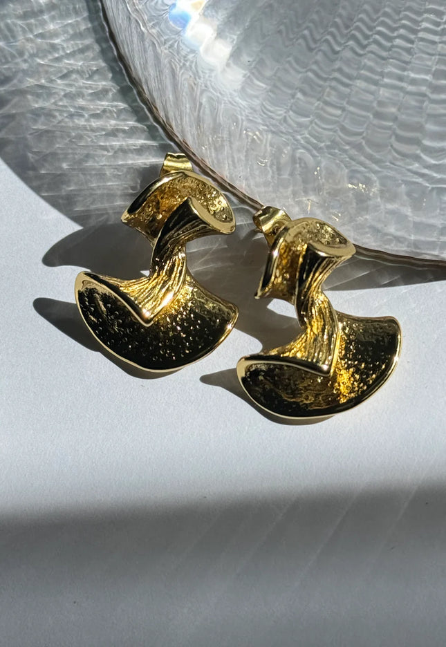 LUNAR ARC LUXE EARRINGS In Solid Stainless Steel 18K Gold-Plate