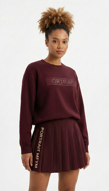 PORTRAIT Embossed Signature Sweatshirt – Burgundy