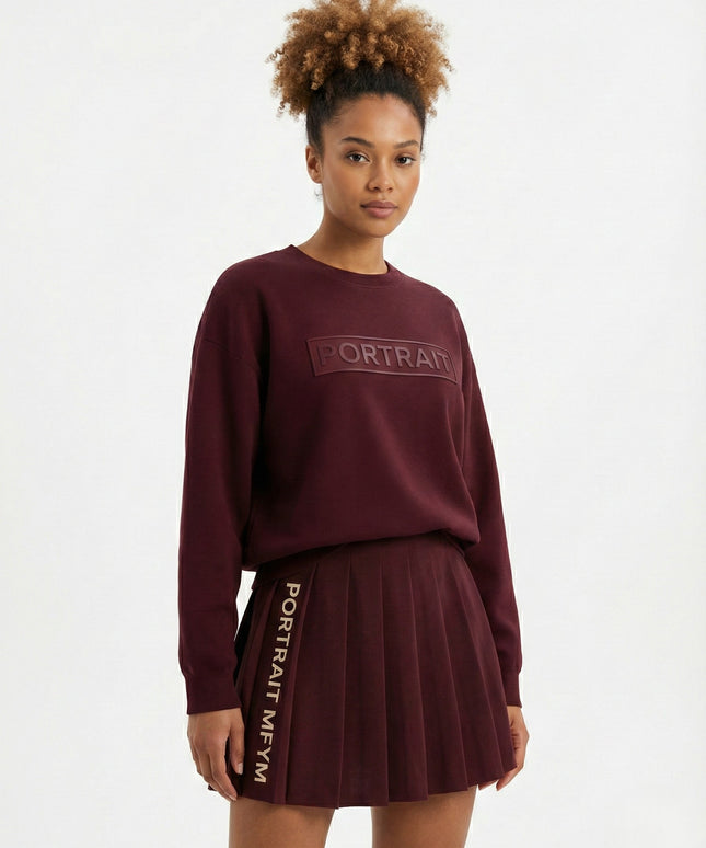 PORTRAIT Embossed Signature Sweatshirt – Burgundy