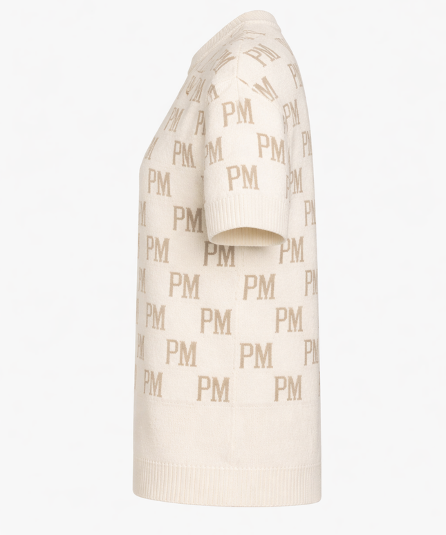 The PM Sandstone Monogram Knit Tee
