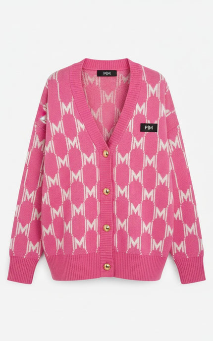 The PM Bubblegum Monogram Cardigan