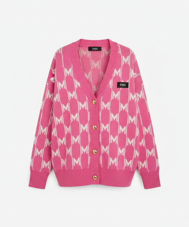 The PM Bubblegum Monogram Cardigan