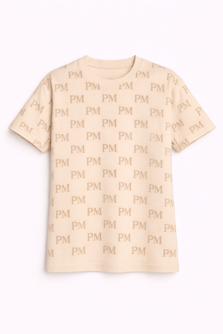 The PM Sandstone Monogram Cotton Tee