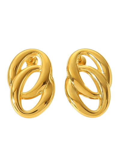 ECHO LINK EARRINGS IN 18K GOLD PLATE In Solid Stainless Steel 18K Gold-Plate