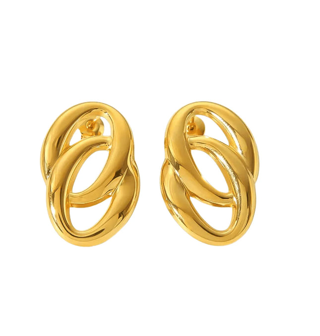 ECHO LINK EARRINGS IN 18K GOLD PLATE In Solid Stainless Steel 18K Gold-Plate
