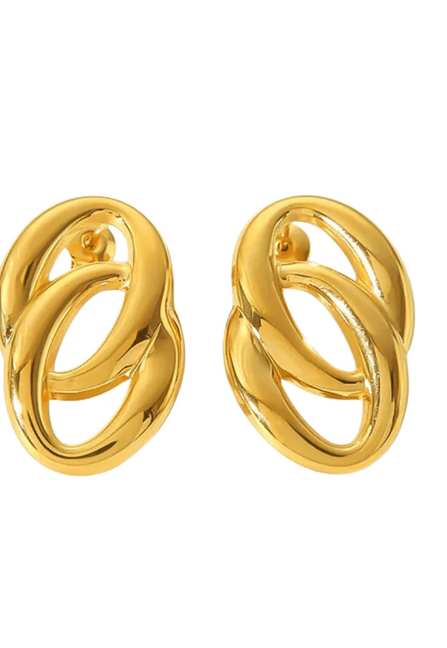 ECHO LINK EARRINGS IN 18K GOLD PLATE In Solid Stainless Steel 18K Gold-Plate